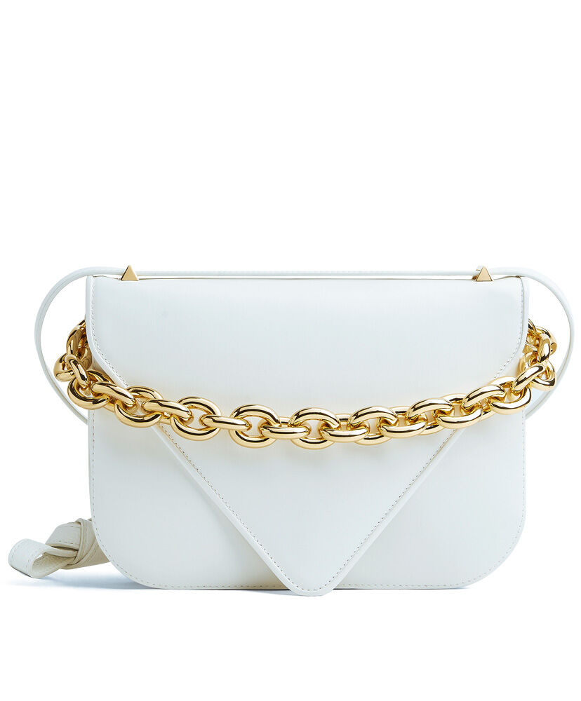 Bottega Veneta Mount Leather Envelope Bag White